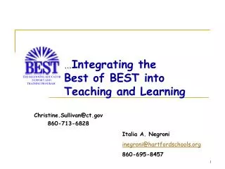 … Integrating the Best of BEST into Teaching and Learning