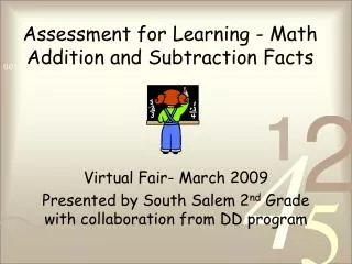 Assessment for Learning - Math Addition and Subtraction Facts