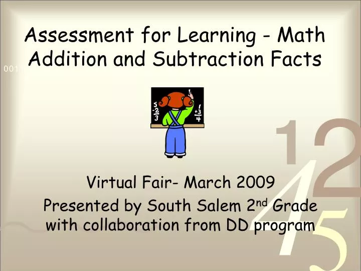 assessment for learning math addition and subtraction facts
