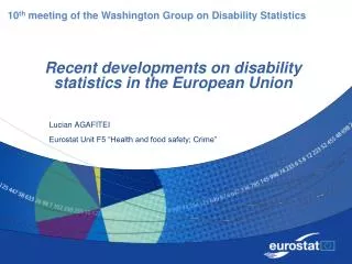 Recent developments on disability statistics in the European Union