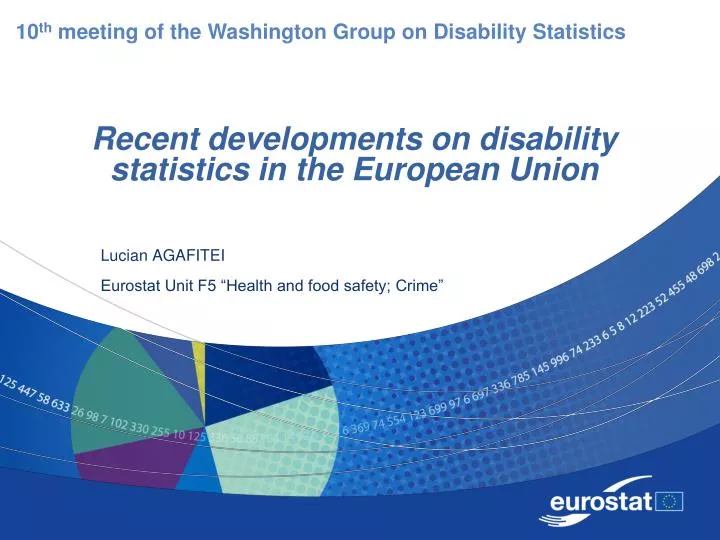 recent developments on disability statistics in the european union