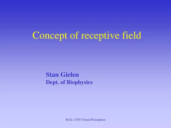 concept of receptive field