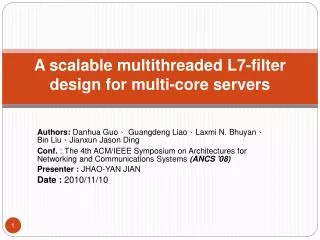 A scalable multithreaded L7-filter design for multi-core servers