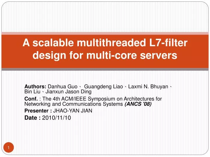 a scalable multithreaded l7 filter design for multi core servers