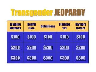 Transgender JEOPARDY