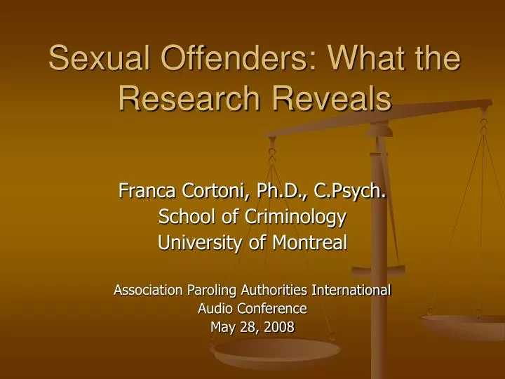 sexual offenders what the research reveals
