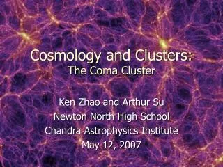 Cosmology and Clusters: The Coma Cluster