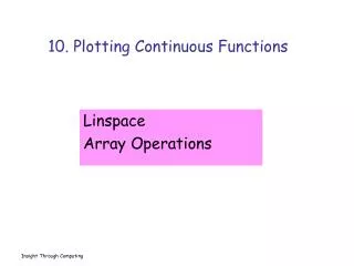 10. Plotting Continuous Functions