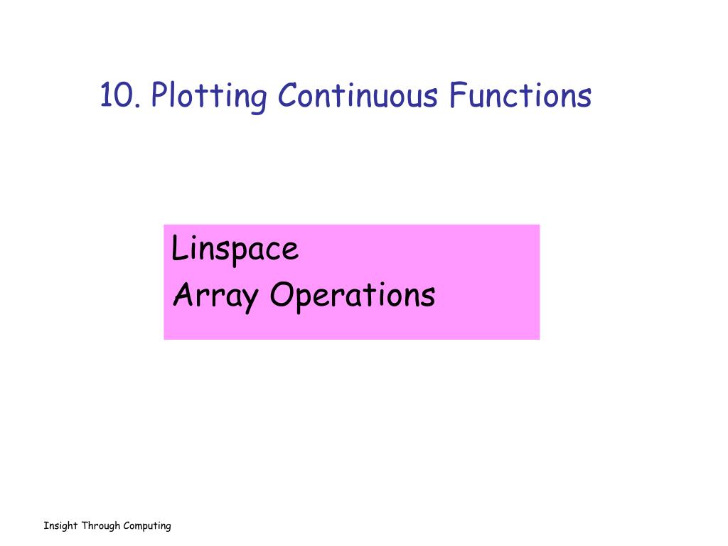 PPT - Plotting Continuous Functions Using Linspace and Array Operations ...