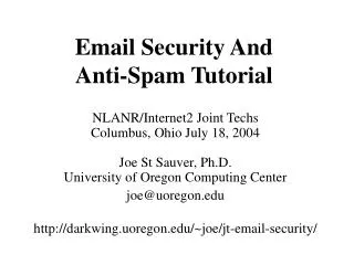 Email Security And Anti-Spam Tutorial
