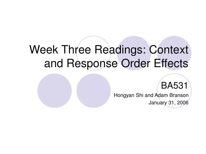week three readings context and response order effects