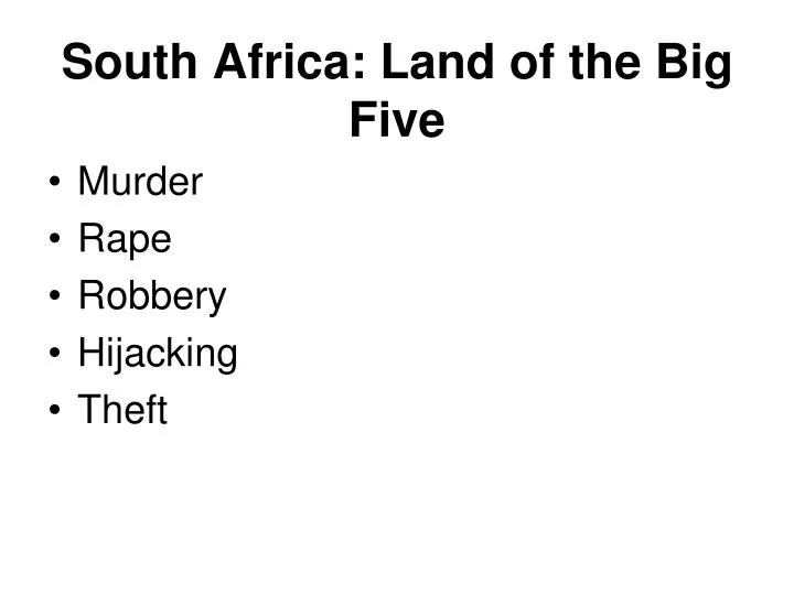 south africa land of the big five