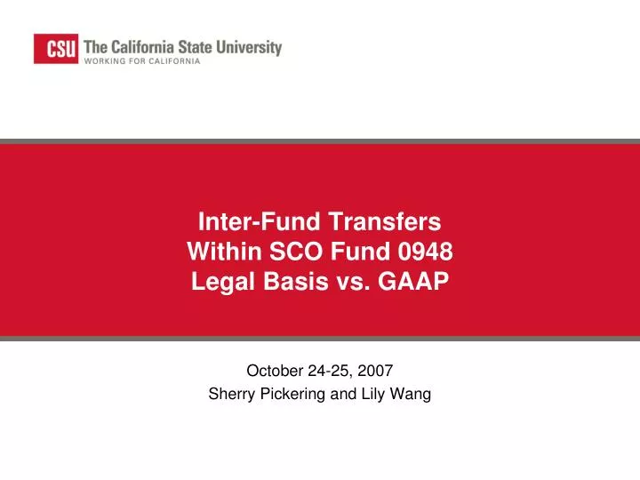 inter fund transfers within sco fund 0948 legal basis vs gaap