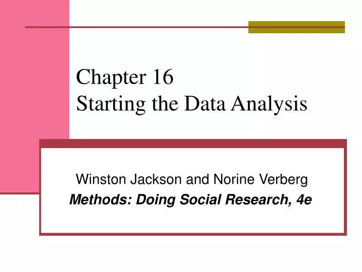 chapter 16 starting the data analysis