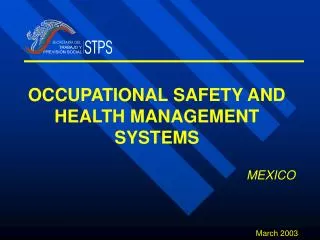 OCCUPATIONAL SAFETY AND HEALTH MANAGEMENT SYSTEMS