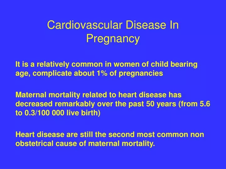 cardiovascular disease in pregnancy