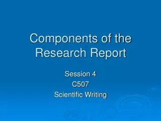 components of the research report