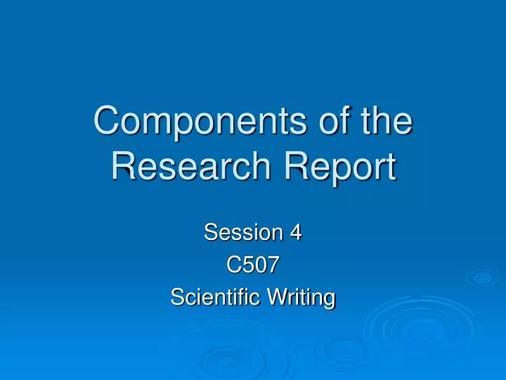components of research report ppt