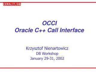 OCCI Oracle C++ Call Interface