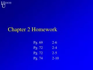 Chapter 2 Homework