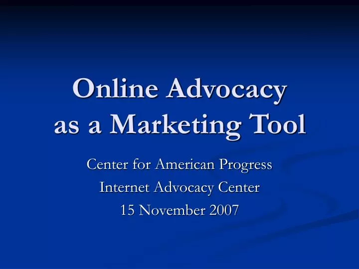 online advocacy as a marketing tool