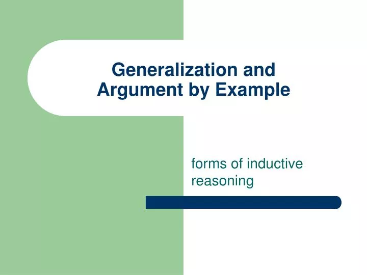 generalization and argument by example
