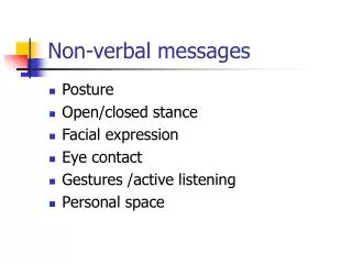Non-verbal messages