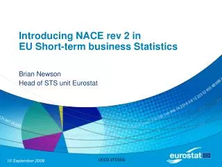 Introducing NACE rev 2 in EU Short-term business Statistics