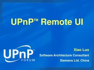 UPnP TM Remote UI