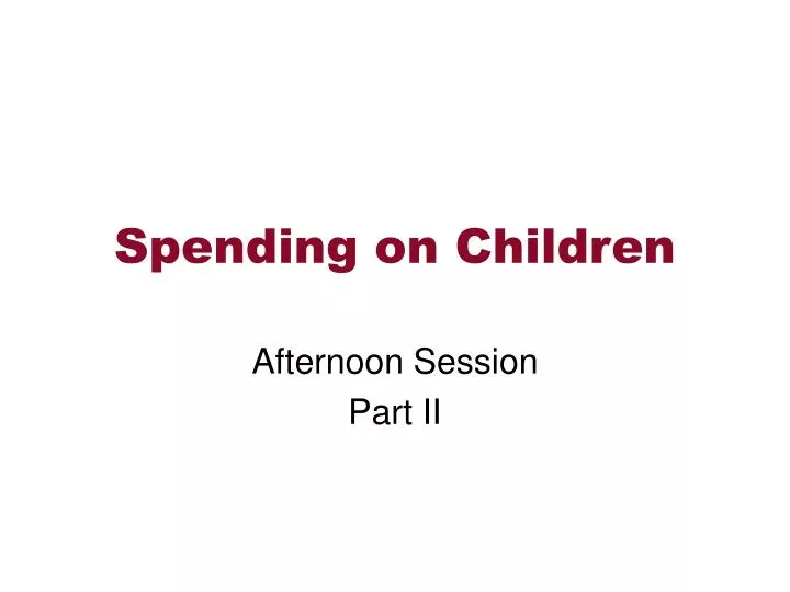 spending on children