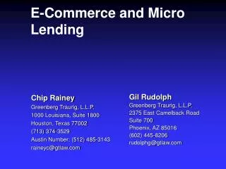 E-Commerce and Micro Lending