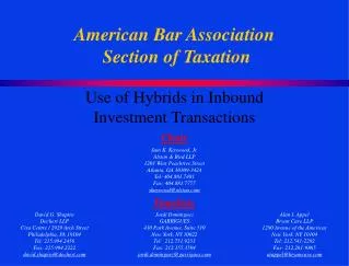 American Bar Association Section of Taxation