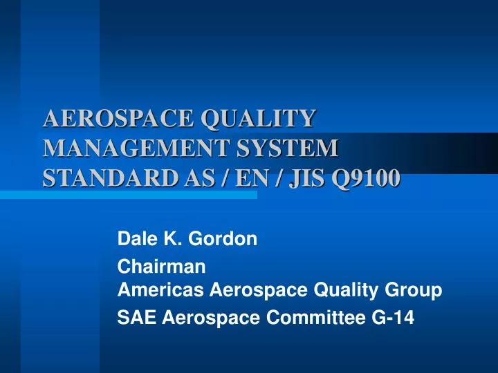 aerospace quality management system standard as en jis q9100