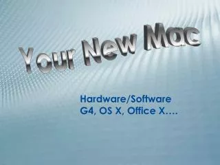 Hardware/Software G4, OS X, Office X….