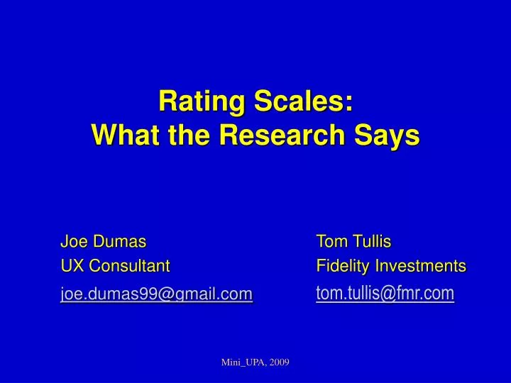 rating scales what the research says