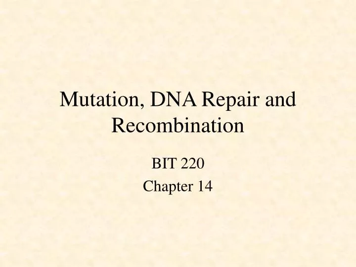 mutation dna repair and recombination