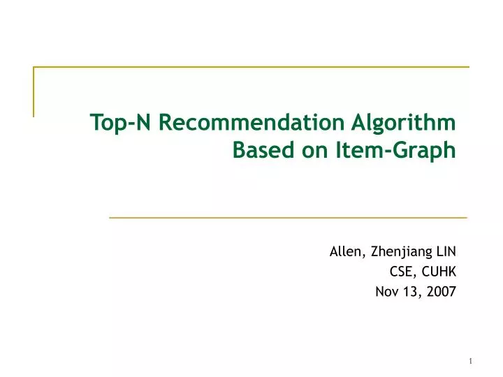 top n recommendation algorithm based on item graph
