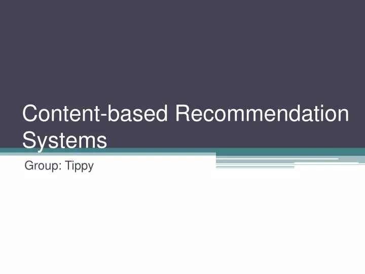 content based recommendation systems