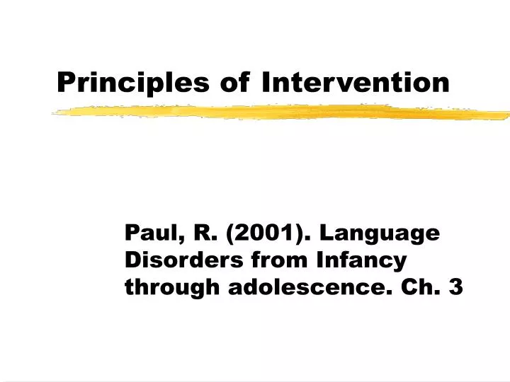 principles of intervention