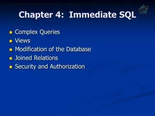 Chapter 4: Immediate SQL
