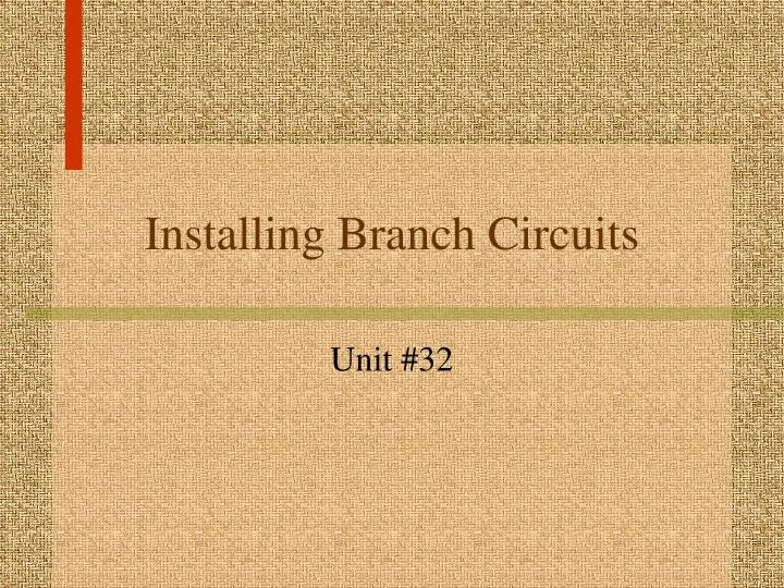 installing branch circuits