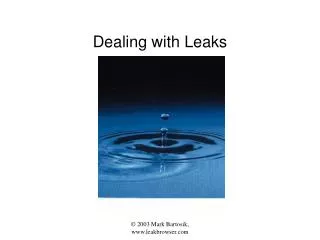 Dealing with Leaks