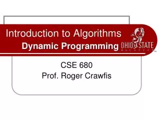 Introduction to Algorithms Dynamic Programming