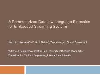 A Parameterized Dataflow Language Extension for Embedded Streaming Systems