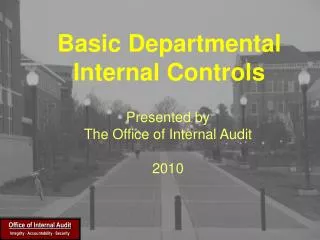 Basic Departmental Internal Controls