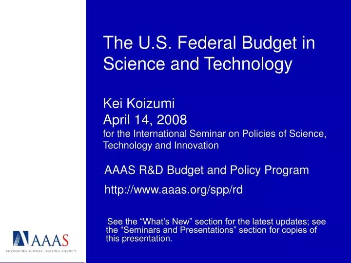 aaas r d budget and policy program http www aaas org spp rd