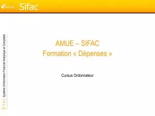 AMUE – SIFAC Formation « Dépenses »