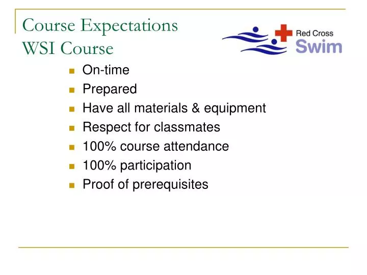 course expectations wsi course