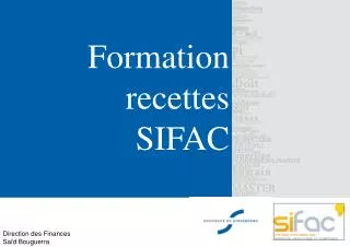 Formation recettes SIFAC