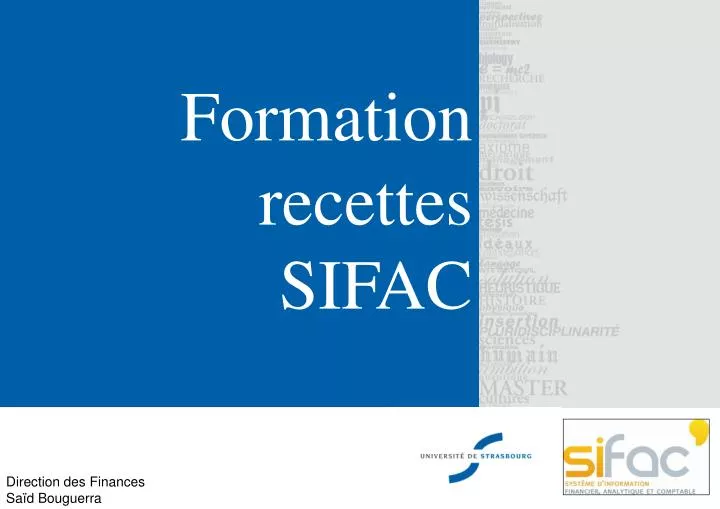 formation recettes sifac